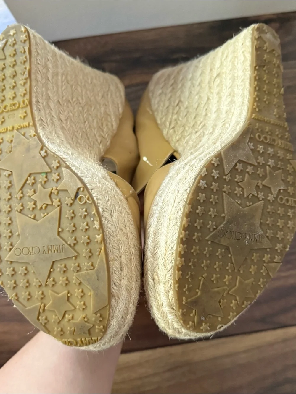 Jimmy Choo Patriot Patent Leather Espadrille Wedges